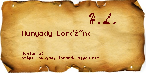 Hunyady Loránd névjegykártya